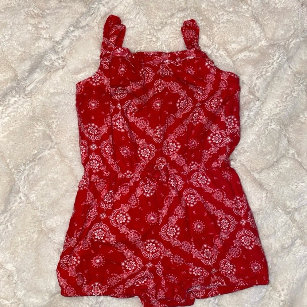 OshKosh B'gosh Red Bandana Print Girls' Romper